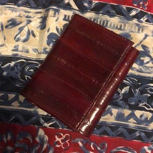 Genuine eel skin leather wallet- New